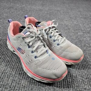 Skechers Glide-Step Shoes Womens Size 10 Gray Pink Blue‎ Mesh Running 149927